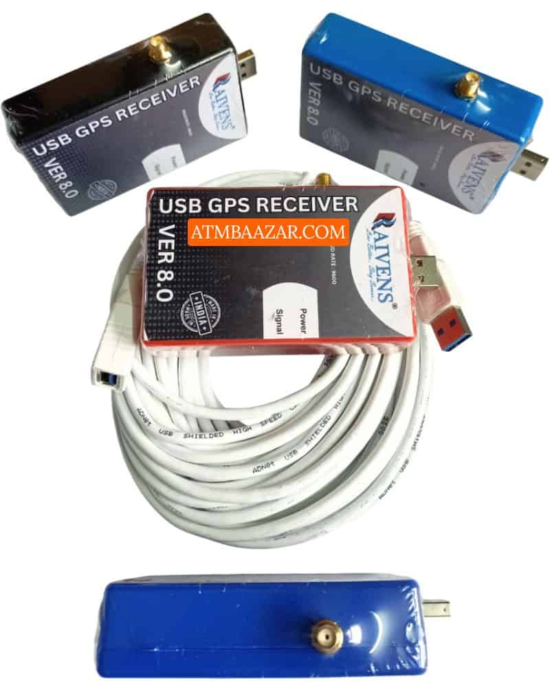 Raivens 8.0 USB GPS Dongle with 10 & 5 Meters Extension Cables