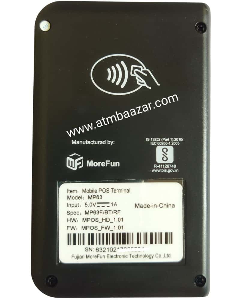 Spice Money MoreFun Mini ATM's back side