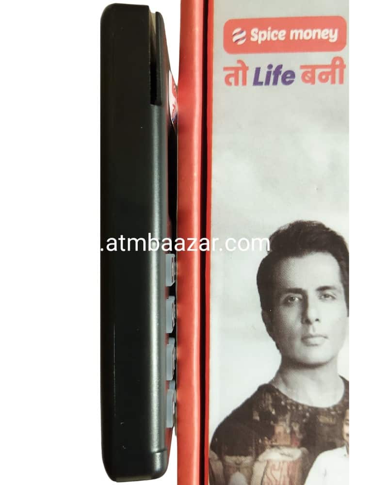 Left side view of Spice Money MoreFun Micro ATM machine