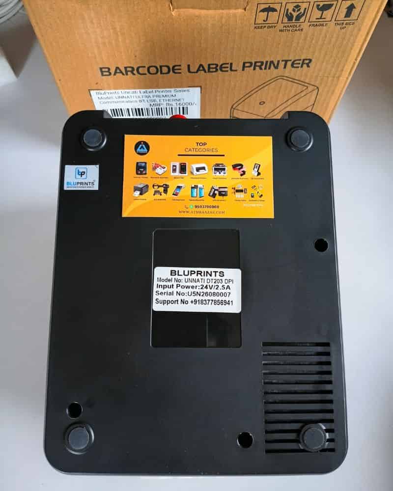 Back-side-of-the-BluPrints-UNNATI-DT203-Barcode-and-Shipping-label-printer