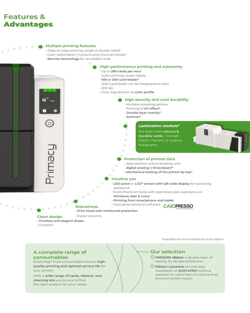 Evolis-Primacy-2-Green-card-printer