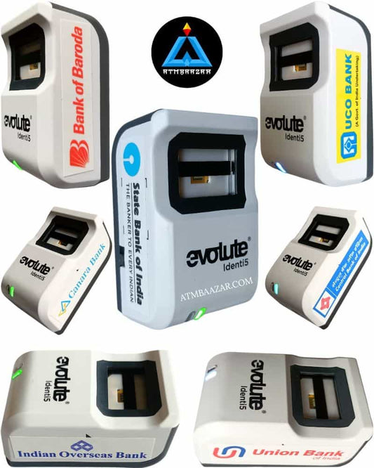 Evolute Identi5 RDS L1 with SBI, IOB, CBI, BOB, UNION, Canara, UCO Bank Logo Stickers