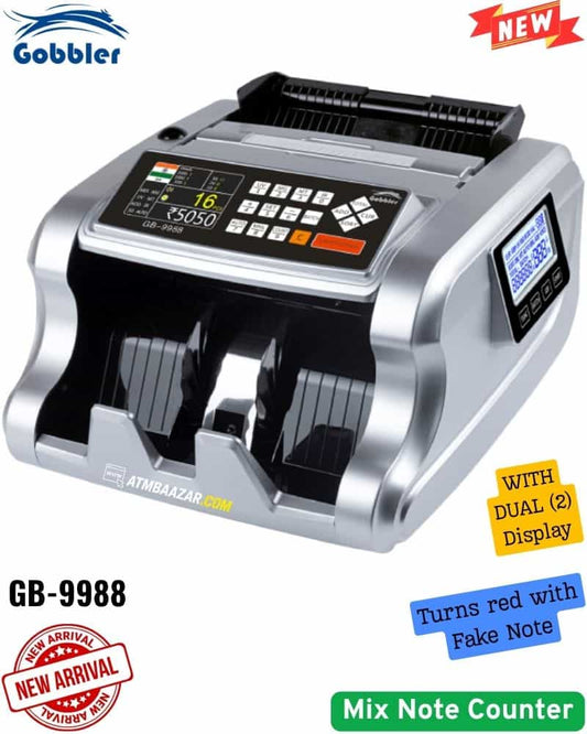 Gobbler-GB-9988-Note-Counter-with-dual-display-and-fake-note-detection-mix-value-counter