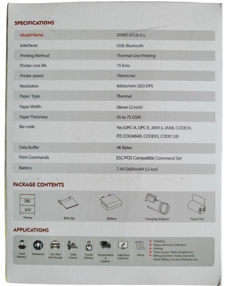 Specifications-of-the-DYNO-BTUB-EG-thermal-printer